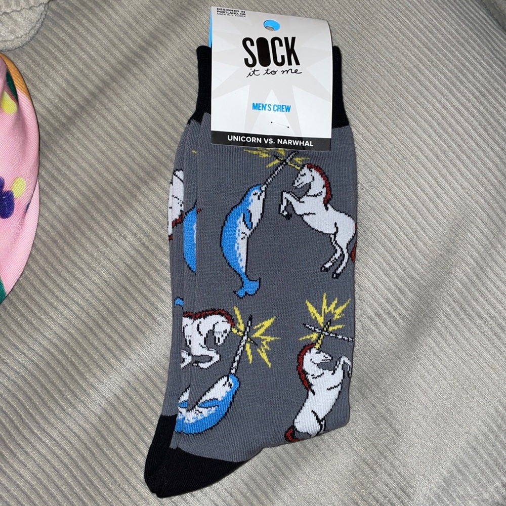 Sock it to me 🧦                                Unicorn vs. Narwhal 🦄 🐳